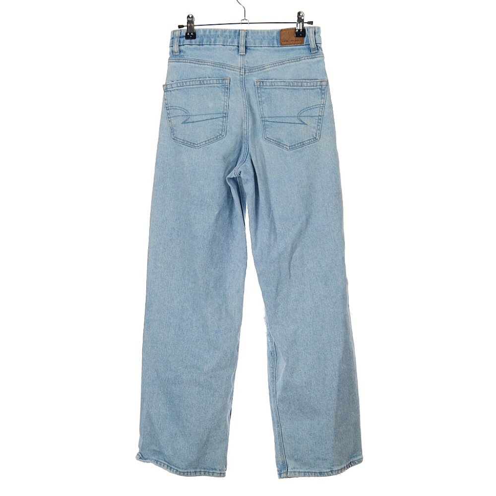 American Eagle Curvy Super High Rise Baggy Straight Jeans Women's Size 2 Short - Picture 4 of 8